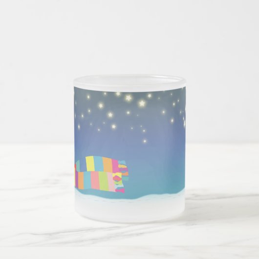 小さいブタのクリスマスのマグ フロストグラスマグカップ (中央)