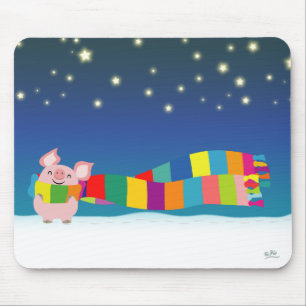 小さいブタのクリスマスのmousepad マウスパッド