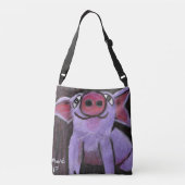 小さいブタの交差体のトート クロスボディバッグ (裏面)