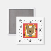 小さいブラウンの小犬のTシャツおよびギフト マグネット (正面/裏面)