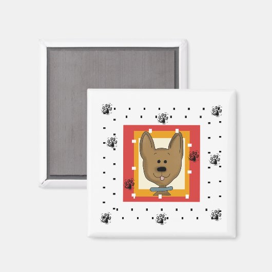 小さいブラウンの小犬のTシャツおよびギフト マグネット (正面/裏面)