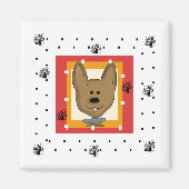 小さいブラウンの小犬のTシャツおよびギフト マグネット (正面)