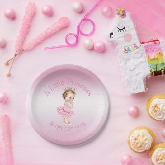 小さいプリンセスのバレリーナのベビーシャワーのピンク ペーパープレート (パーティー)