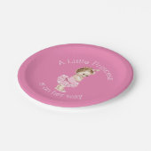 小さいプリンセスのバレリーナのベビーシャワーのピンク ペーパープレート (アングル)
