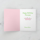 小さいプリンセスの誕生日の挨拶状 カード (内部)