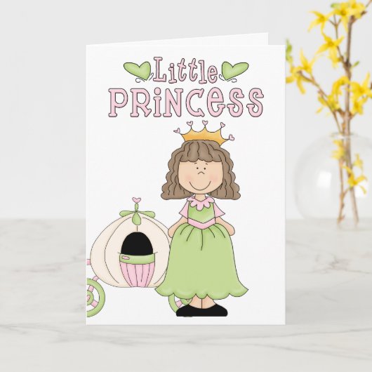 小さいプリンセスの誕生日の挨拶状 カード (黄色い花)