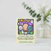 小さいベビーおよび彼/彼女の少しペット育児カード 名刺 (スタンド正面)