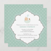 {小さいベビーの}ベビーシャワーの招待 招待状 (正面/裏面)