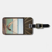 小さいホテルでハンモックに置いている女性 ラゲッジタグ (正面横)