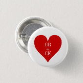 小さいボタンピンラバーのイニシャル 缶バッジ (正面&裏面)