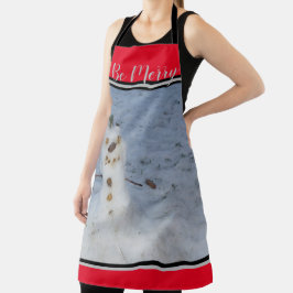 小さいメリー雪だるま エプロン