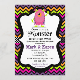 小さいモンスターのハロウィンのベビーシャワーの招待状 招待状