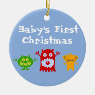 小さいモンスターのベビーの初めてのクリスマスのオーナメント セラミックオーナメント