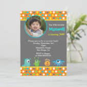 小さいモンスターの写真のバースデーパーティ招待状 招待状 (スタンド正面)