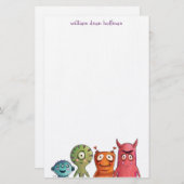 小さいモンスターの子供 便箋 (正面/裏面)