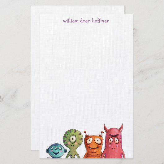 小さいモンスターの子供 便箋 (正面/裏面)