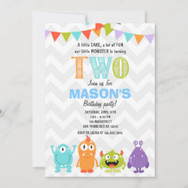 小さいモンスターの誕生日のパーティの招待状 招待状