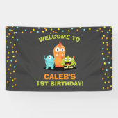 小さいモンスターの誕生日の旗の男の子のチョークの紙吹雪 横断幕 (横)