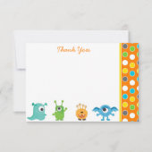 小さいモンスターはメッセージカード感謝していしています サンキューカード (正面)