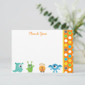 小さいモンスターはメッセージカード感謝していしています サンキューカード (スタンド正面)