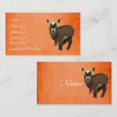 小さいヤギの水玉模様の名刺かラベル 名刺 (正面/裏面)