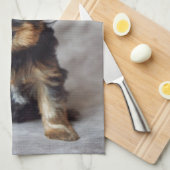 小さいヨークシャーテリア キッチンタオル (四つ折り)