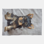 小さいヨークシャーテリア キッチンタオル (横)
