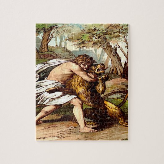 小さいライオンのパズルのデザインを殺すsamson ジグソーパズル (縦)