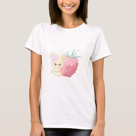 小さいラズベリーのかわいこちゃんくま Tシャツ (正面)