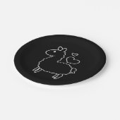 小さいラマのシルエット ペーパープレート (アングル)