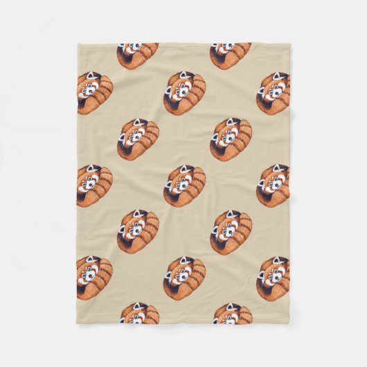 小さいレッサーパンダは日焼けに関係します フリースブランケット (正面)