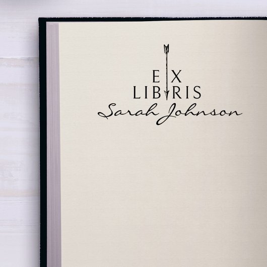 小さいヴィンテージアローモダンライブラーブック ラバースタンプ