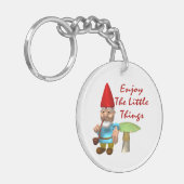 小さい事の格言を楽しんで下さい キーホルダー (正面左)