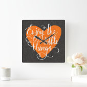 小さい事を楽しんで下さい スクエア壁時計 (ホーム)