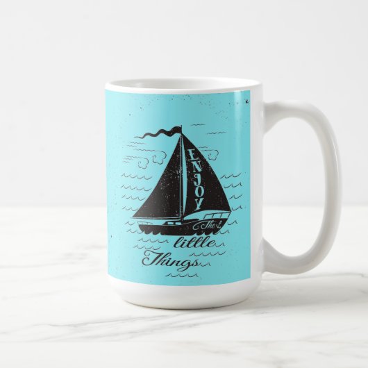 小さい事ポスターを楽しんで下さい コーヒーマグカップ (右)