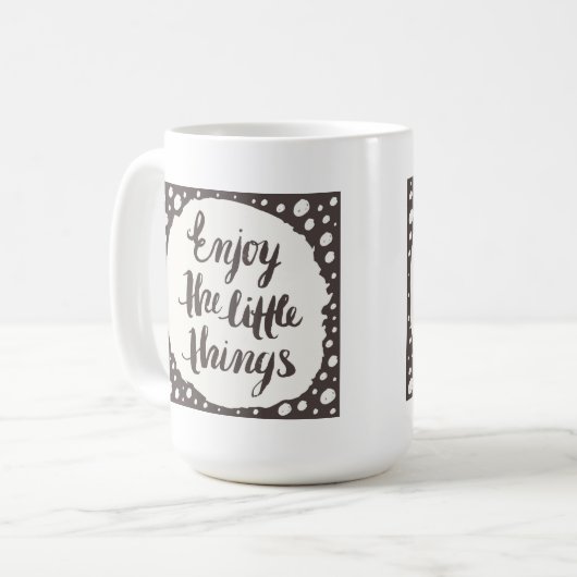 小さい事3を楽しんで下さい コーヒーマグカップ (正面左)