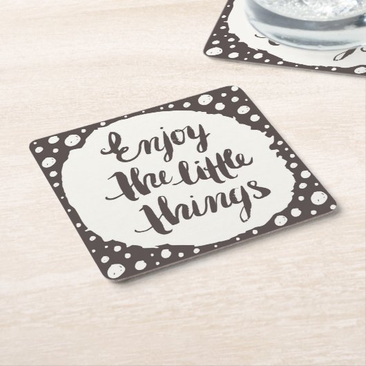 小さい事3を楽しんで下さい スクエアペーパーコースター (アングル)