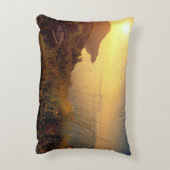 "小さい事"の引用文の日没の海の眺め楽しんで下さい アクセントクッション (裏面(縦))