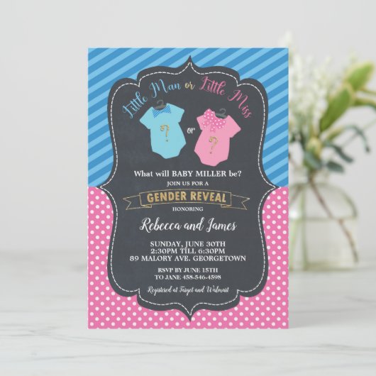 小さい人か少し失敗のベビーの性は明らかにします 招待状 (スタンド正面)