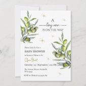 小さい人が赤ちゃんシャワーの途中にいる 招待状 (正面)