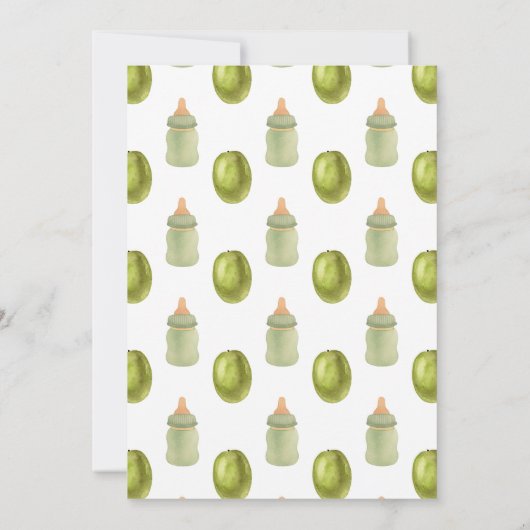 小さい人が赤ちゃんシャワーの途中にいる 招待状 (裏面)