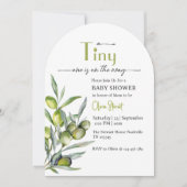 小さい人が赤ちゃんシャワーの途中にいる 招待状 (正面)