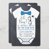 小さい人のちょうネクタイのベビーシャワーの招待状 招待状 (正面/裏面)