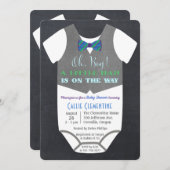 小さい人のちょうネクタイのベビーシャワーの招待状 招待状 (正面/裏面)