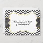 小さい人のちょうネクタイのベビーシャワーは感謝していしています サンキューカード (裏面)