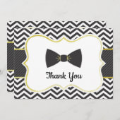 小さい人のちょうネクタイのベビーシャワーは感謝していしています サンキューカード (正面/裏面)