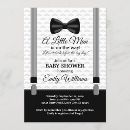 小さい人のベビーシャワーの招待のちょうネクタイのシャワー 招待状