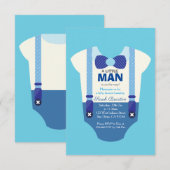 小さい人のベビーシャワーの招待カード 招待状 (正面/裏面)