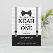 小さい人の最初誕生日の招待の男の子の誕生日 招待状 (スタンド正面)