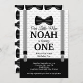小さい人の最初誕生日の招待の男の子の誕生日 招待状 (正面/裏面)